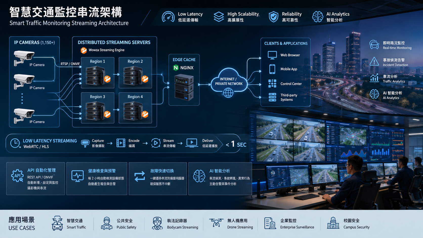 [案例分享] 密西西比州交通部如何利用 Wowza 管理 1,150 攝影機並實現低延遲智慧監控